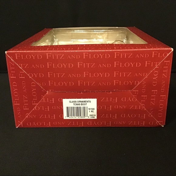 NWT Vintage Fitz & Floyd Cowboy Boot & Yellow Rose glass ornament. - Picture 5 of 8